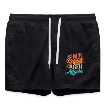 Angeln Angler - Badeshorts - Schwarz - Vorne - AI Model Male 185 light (185cm)