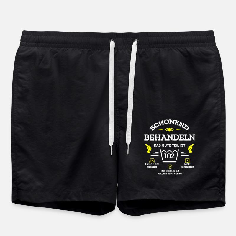 HANDLE MIT SORGFALT – 102 JAHRE PERFEKTION - Badeshorts - Schwarz