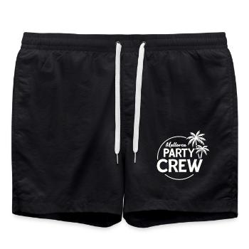 Mallorca Party Crew Summer, Sun & Party Feeling - Swim Trunks - black - Front - AI Model Male 185 light (185cm)