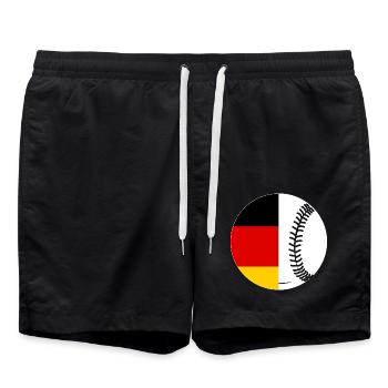 Baseball Player German Flag Baseball - Swim Trunks - black - Front - AI Model Male 185 light (185cm)