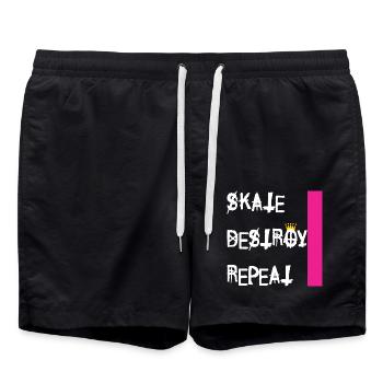 Skate Destroy Repeat – Skater Lifestyle - Short de bain - noir - Devant - AI Model Male 185 light (185cm)