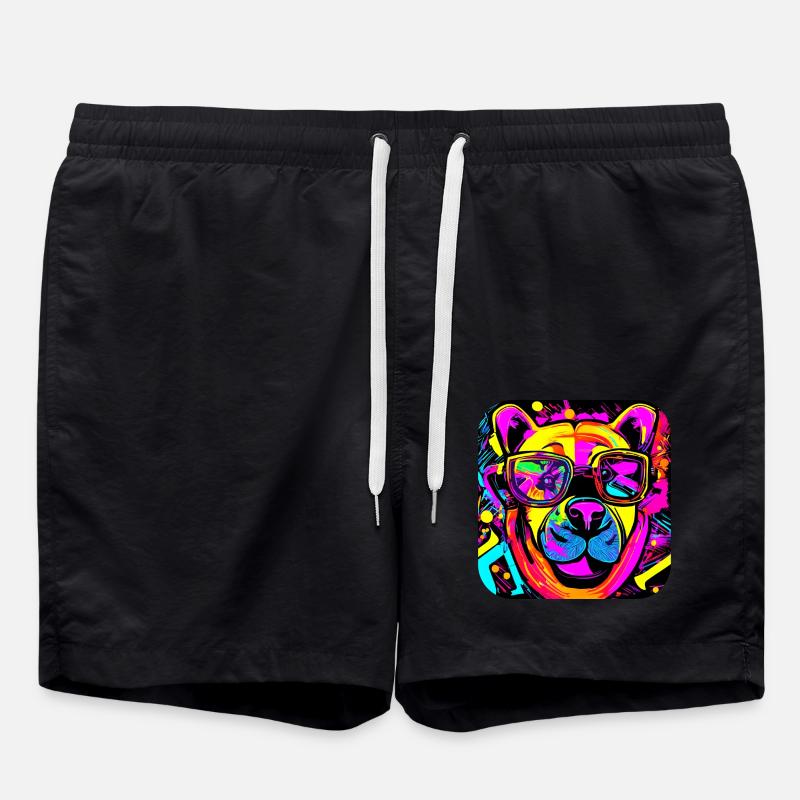 Neon Style Bear Neon Sign - Swim Trunks - black