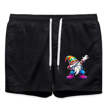 Cadeau amusant de gnome arc-en-ciel tamponnant - Short de bain - noir - Devant - AI Model Male 185 light (185cm)