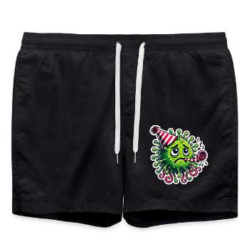 Keine Party Trauriger Keim mit Partyhut - Badeshorts - Schwarz - Vorne - AI Model Male 185 light (185cm)