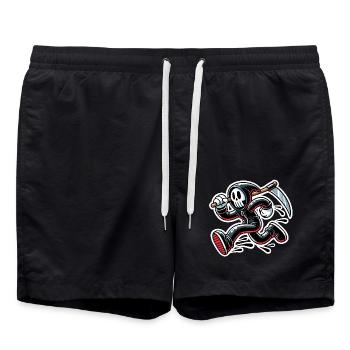 Funny Grim Reaper Running Design - Swim Trunks - black - Front - AI Model Male 185 light (185cm)