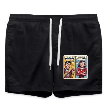 The Art of Survival Agreeing with Wife - Swim Trunks - black - Front - AI Model Male 185 light (185cm)
