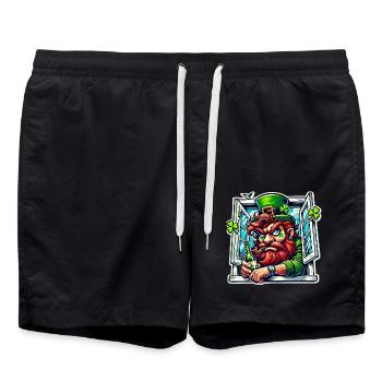 Fenêtre de la Saint-Patrick du lutin - Short de bain - noir - Devant - AI Model Male 185 light (185cm)