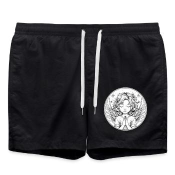 Ange priant en cercle - Short de bain - noir - Devant - AI Model Male 185 light (185cm)