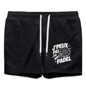 J’peux pas, j’ai padel – Pour les vrais du terrain - Short de bain - noir - Devant - AI Model Male 185 light (185cm)