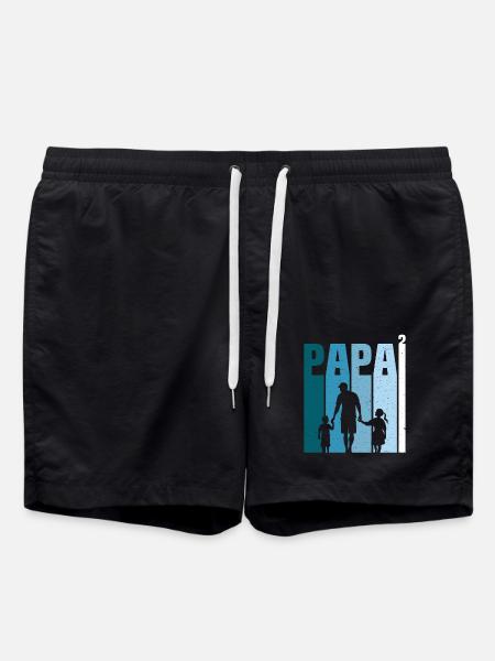 Vater und tochter und sohn, tochter und sohn - Badeshorts - Schwarz