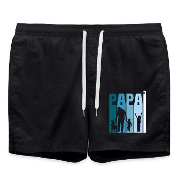 Dad and Three Kids T-Shirt Dad and 3 Sons - Swim Trunks - black - Front - AI Model Male 185 light (185cm)