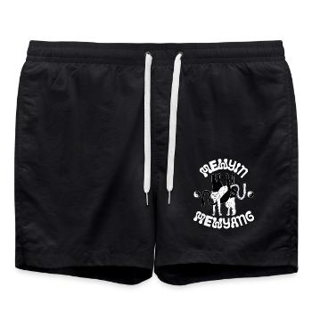 Yin Yang Cats - Swim Trunks - black - Front - AI Model Male 185 light (185cm)