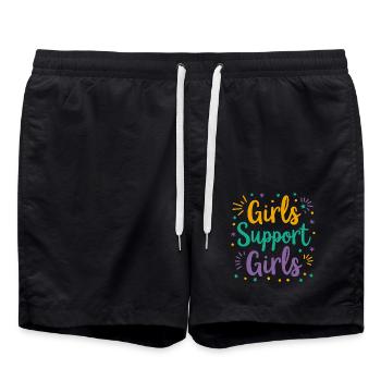 Filles Soutien Filles Déclaration Amitié - Short de bain - noir - Devant - AI Model Male 185 light (185cm)
