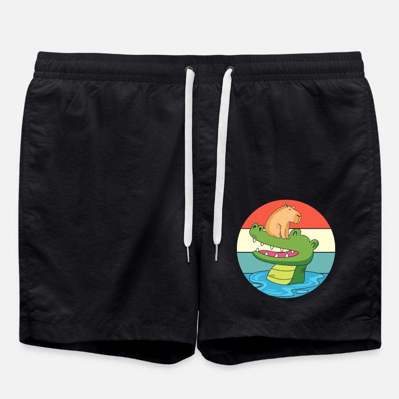 Capybara Capibara - Swim Trunks - black