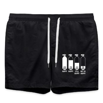 Sauerstoffflasche lustig Happy Diver T-Shirt Tauchen - Badeshorts - Schwarz - Vorne - AI Model Male 185 light (185cm)