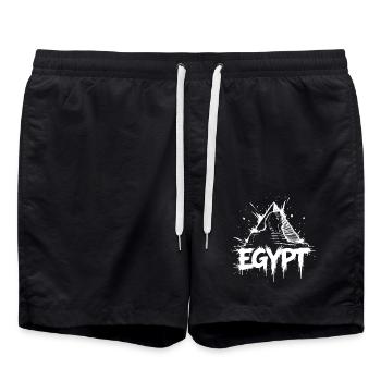 Egypt Sphinx Pyramid - Swim Trunks - black - Front - AI Model Male 185 light (185cm)