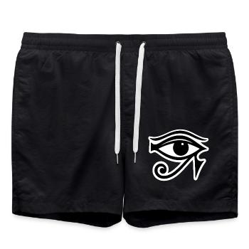 Symbole de l’œil d’Horus en Égypte - Short de bain - noir - Devant - AI Model Male 185 light (185cm)