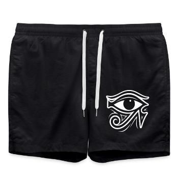 Symbole de l’œil d’Horus en Égypte - Short de bain - noir - Devant - AI Model Male 185 light (185cm)