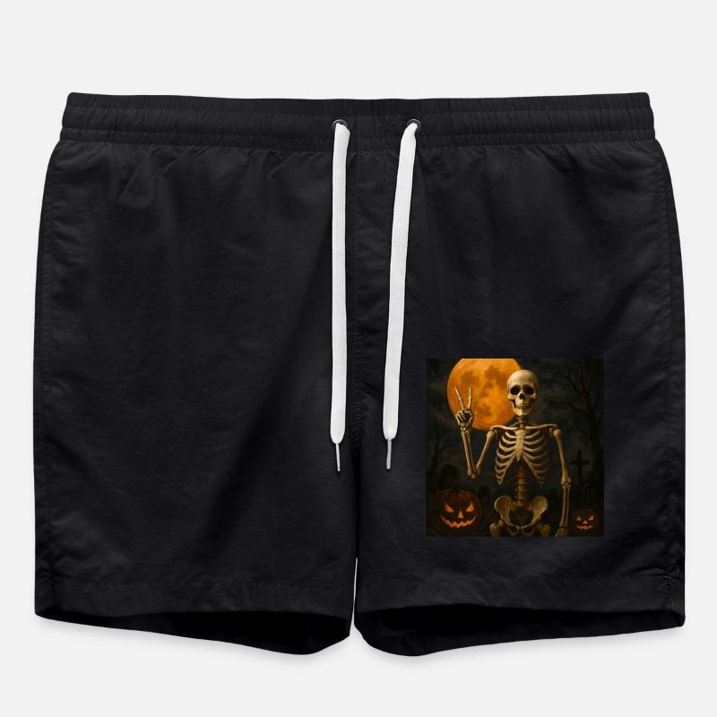 Cadeau d’Halloween squelette effrayant - Short de bain - noir