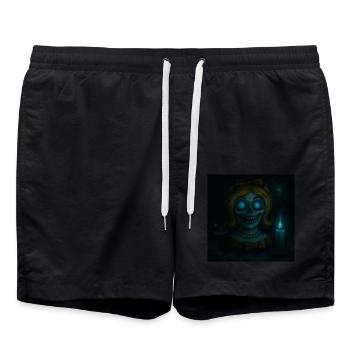 Grusel Puppe Halloween Geschenk - Badeshorts - Schwarz - Vorne - AI Model Male 185 light (185cm)