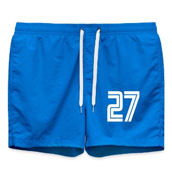 Maillot numéro 27 – Cadeau anniversaire 27 ans - Short de bain - cobalt blue - Devant