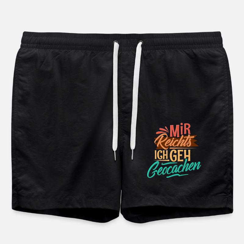 Geocaching - Badeshorts - Schwarz