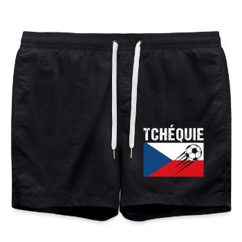 Drapeau Tchéquie cadeau football foot tchèque - Short de bain - noir - Devant - AI Model Male 185 light (185cm)