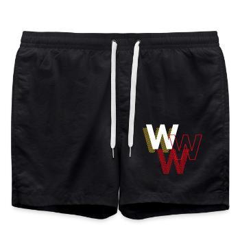 W w w - Badeshorts - Schwarz - Vorne - AI Model Male 185 light (185cm)