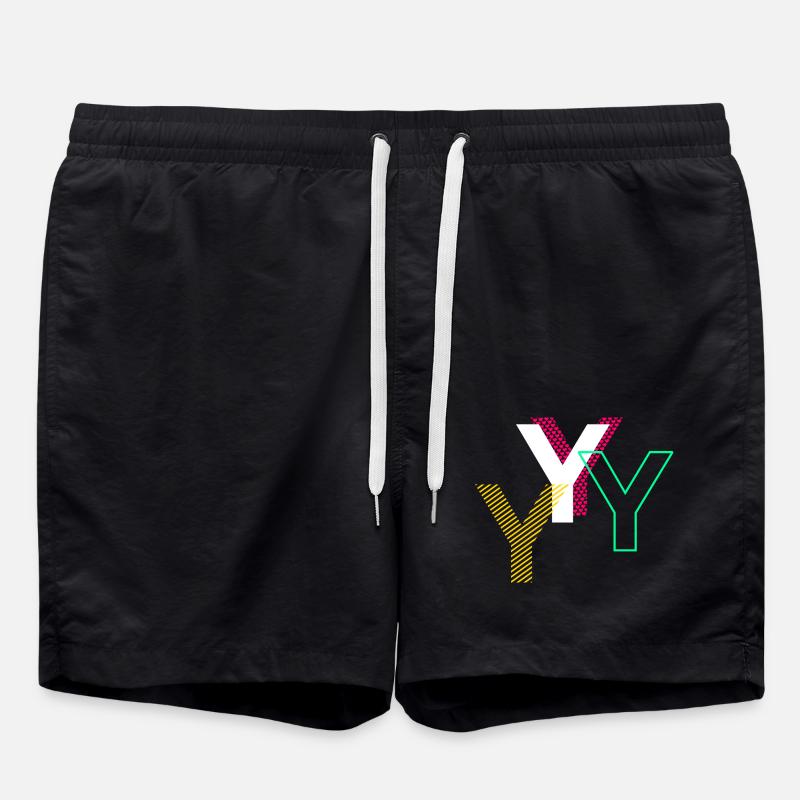 Lettre Y - Short de bain - noir