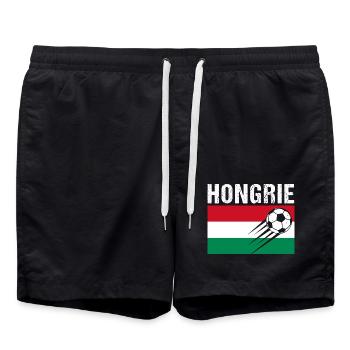 Drapeau Hongrie cadeau football foot hongrois - Short de bain - noir - Devant - AI Model Male 185 light (185cm)