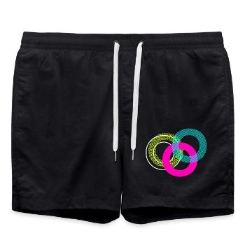 Lettre O - Short de bain - noir - Devant - AI Model Male 185 light (185cm)