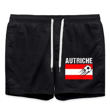 Drapeau Autriche Cadeau Football Foot Autrichien - Short de bain - noir - Devant - AI Model Male 185 light (185cm)