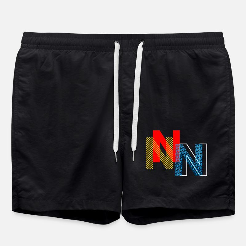 Letter N - Swim Trunks - black