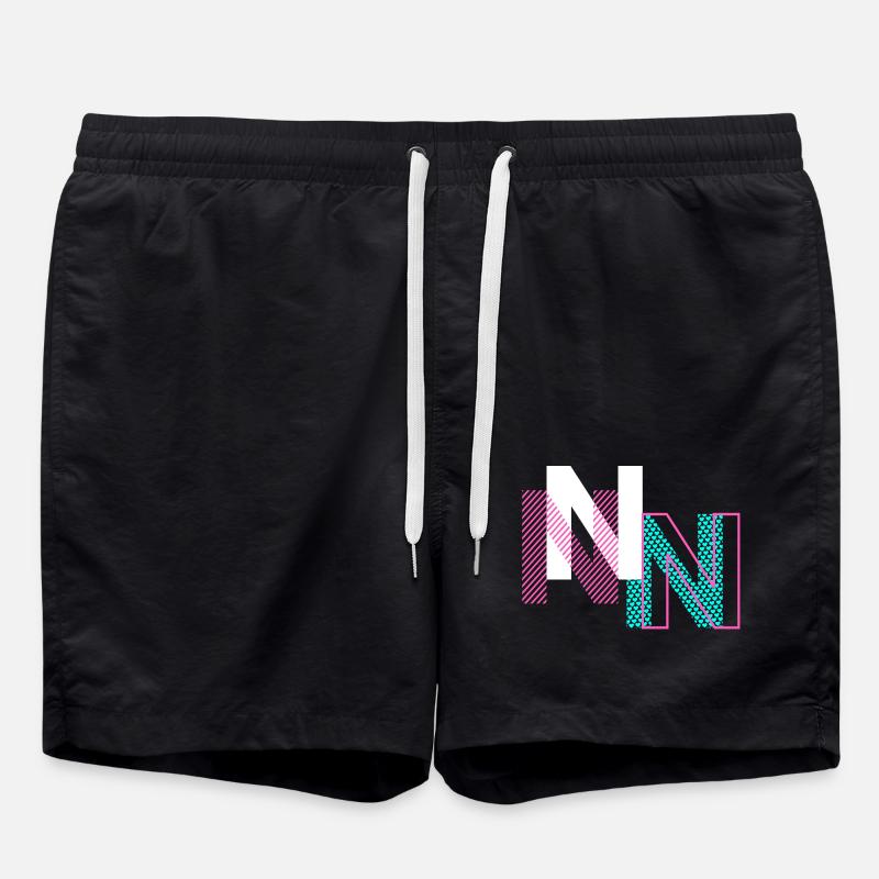 Conception de la lettre N - Short de bain - noir