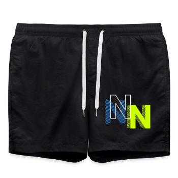 Lettre N - Short de bain - noir - Devant - AI Model Male 185 light (185cm)