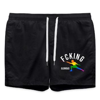 Fcking Glorious Fencer - Swim Trunks - black - Front - AI Model Male 185 light (185cm)