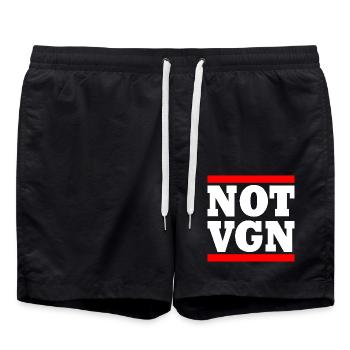Not vegan - Badeshorts - Schwarz - Vorne - AI Model Male 185 light (185cm)