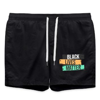 Black Lives Matter - Short de bain - noir - Devant - AI Model Male 185 light (185cm)