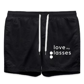 Love my Glasses Geschenk - Badeshorts - Schwarz - Vorne - AI Model Male 185 light (185cm)