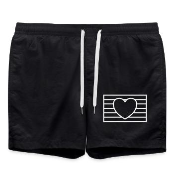 Drapeau de la Gay Pride - Short de bain - noir - Devant - AI Model Male 185 light (185cm)