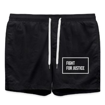 Fight For Justice Black Lives Matter - Badeshorts - Schwarz - Vorne - AI Model Male 185 light (185cm)