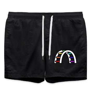 Pont de la fierté LGBTQ - Short de bain - noir - Devant - AI Model Male 185 light (185cm)