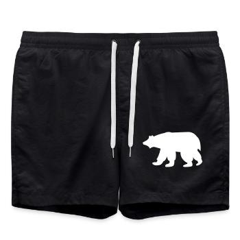Polar bear full of snow - Swim Trunks - black - Front - AI Model Male 185 light (185cm)