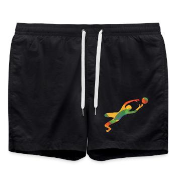Gardien de but coloré - Short de bain - noir - Devant - AI Model Male 185 light (185cm)