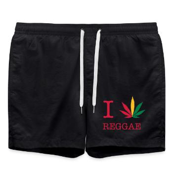 reggae - Swim Trunks - black - Front - AI Model Male 185 light (185cm)