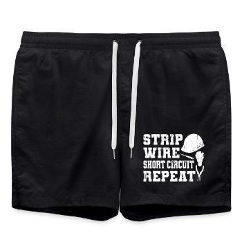 Elektrotechniker Zitat - Badeshorts - Schwarz - Vorne - AI Model Male 185 light (185cm)