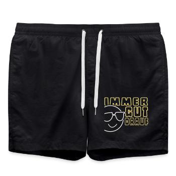 Immer gut drauf | VEKTOR-GRAFIK - Badeshorts - Schwarz - Vorne - AI Model Male 185 light (185cm)