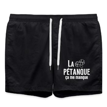 pétanque, bouliste, fan de pétanque - Short de bain - noir - Devant - AI Model Male 185 light (185cm)