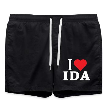 t-shirt I love Ida t-shirt gift idea - Swim Trunks - black - Front - AI Model Male 185 light (185cm)