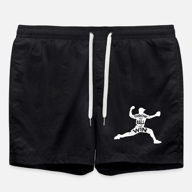 Baseball Spruch - Badeshorts - Schwarz